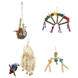 Max Bird Parrot Chewing Swing Toys Rattan Ball String Cage Hanging Toys 15x41cm