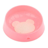 Max Pet Dog Cat Bowl Dog Tongue Cleaning Bowl Non Slip Cat Bowl Pink-Bear