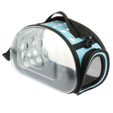 Max Foldable Clear Transparent Puppy Dog Cat Carrier Outdoor Travel Bag Blue L