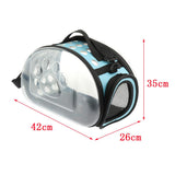 Max Foldable Clear Transparent Puppy Dog Cat Carrier Outdoor Travel Bag Blue L