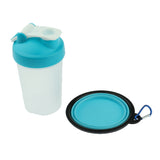 Maxbell Portable 2 in 1 Dog Mug and Food Container with Collapsible Dog Bowl  blue