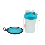 Maxbell Portable 2 in 1 Dog Mug and Food Container with Collapsible Dog Bowl  blue