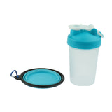 Maxbell Portable 2 in 1 Dog Mug and Food Container with Collapsible Dog Bowl  blue