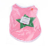 Maxbell Star Pattern Pet Puppy Dog Cat Pet Clothes Dress Vest T Shirt Rose Red-L