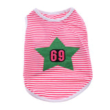 Maxbell Star Pattern Pet Puppy Dog Cat Pet Clothes Dress Vest T Shirt Rose Red-L