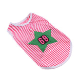 Maxbell Star Pattern Pet Puppy Dog Cat Pet Clothes Dress Vest T Shirt Rose Red-L