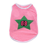 Maxbell Star Pattern Pet Puppy Dog Cat Pet Clothes Dress Vest T Shirt Rose Red-L