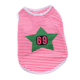 Maxbell Star Pattern Pet Puppy Dog Cat Pet Clothes Dress Vest T Shirt Rose Red-L