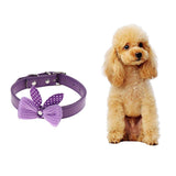Maxbell Pet Necktie Dog and Cat Neck Strap Collar with Bowtie Purple-M