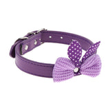 Maxbell Pet Necktie Dog and Cat Neck Strap Collar with Bowtie Purple-M