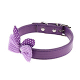 Maxbell Pet Necktie Dog and Cat Neck Strap Collar with Bowtie Purple-M