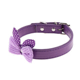 Maxbell Pet Necktie Dog and Cat Neck Strap Collar with Bowtie Purple-M
