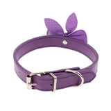 Maxbell Pet Necktie Dog and Cat Neck Strap Collar with Bowtie Purple-M