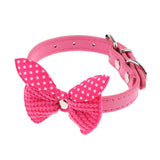 Maxbell Pet Necktie Dog and Cat Neck Strap Collar with Bowtie Rose Red-S