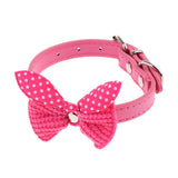 Maxbell Pet Necktie Dog and Cat Neck Strap Collar with Bowtie Rose Red-S