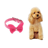 Maxbell Pet Necktie Dog and Cat Neck Strap Collar with Bowtie Rose Red-M