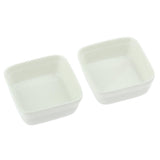 Maxbell 1 Pair Small Ceramic Bowl Pet Hamster Rabbit Feeding Bowl White