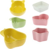 Maxbell 1 Pair Small Ceramic Bowl Pet Hamster Rabbit Feeding Bowl White