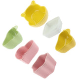 Maxbell 1 Pair Small Ceramic Bowl Pet Hamster Rabbit Feeding Bowl White