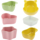 Maxbell 1 Pair Small Ceramic Bowl Pet Hamster Rabbit Feeding Bowl White