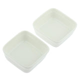 Maxbell 1 Pair Small Ceramic Bowl Pet Hamster Rabbit Feeding Bowl White