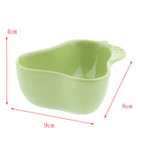 Maxbell 1 Pair Small Ceramic Bowl Pet Hamster Rabbit Feeding Bowl Pear_Green