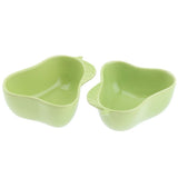 Maxbell 1 Pair Small Ceramic Bowl Pet Hamster Rabbit Feeding Bowl Pear_Green