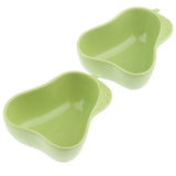 Maxbell 1 Pair Small Ceramic Bowl Pet Hamster Rabbit Feeding Bowl Pear_Green