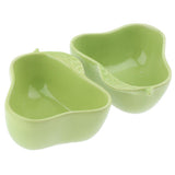 Maxbell 1 Pair Small Ceramic Bowl Pet Hamster Rabbit Feeding Bowl Pear_Green