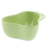 Maxbell 1 Pair Small Ceramic Bowl Pet Hamster Rabbit Feeding Bowl Pear_Green