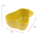 Maxbell 1 Pair Small Ceramic Bowl Pet Hamster Rabbit Feeding Bowl Pear_Yellow