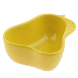 Maxbell 1 Pair Small Ceramic Bowl Pet Hamster Rabbit Feeding Bowl Pear_Yellow