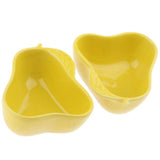 Maxbell 1 Pair Small Ceramic Bowl Pet Hamster Rabbit Feeding Bowl Pear_Yellow