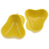 Maxbell 1 Pair Small Ceramic Bowl Pet Hamster Rabbit Feeding Bowl Pear_Yellow