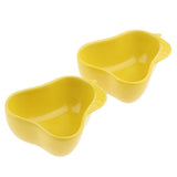 Maxbell 1 Pair Small Ceramic Bowl Pet Hamster Rabbit Feeding Bowl Pear_Yellow
