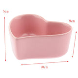 Maxbell 1 Pair Small Ceramic Bowl Pet Hamster Rabbit Feeding Bowl Pink_Heart