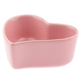 Maxbell 1 Pair Small Ceramic Bowl Pet Hamster Rabbit Feeding Bowl Pink_Heart
