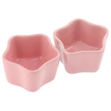 Maxbell 1 Pair Small Ceramic Bowl Pet Hamster Rabbit Feeding Bowl Pink_Star