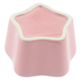 Maxbell 1 Pair Small Ceramic Bowl Pet Hamster Rabbit Feeding Bowl Pink_Star