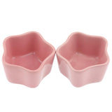 Maxbell 1 Pair Small Ceramic Bowl Pet Hamster Rabbit Feeding Bowl Pink_Star