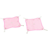 Maxbell 2 Pack Small Pet Grid Hammock Toy Nest Hanging Bed Hamster Hammock  Pink