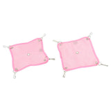 Maxbell 2 Pack Small Pet Grid Hammock Toy Nest Hanging Bed Hamster Hammock  Pink