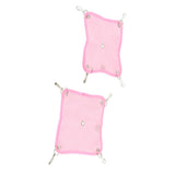 Maxbell 2 Pack Small Pet Grid Hammock Toy Nest Hanging Bed Hamster Hammock  Pink