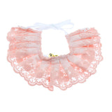 Maxbell Cat Bandana Collar Cat Dog Lace Bibs Scarf Collar Puppy Neck Bandana Pink