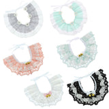 Maxbell Cat Bandana Collar Cat Dog Lace Bibs Scarf Collar Puppy Neck Bandana Pink