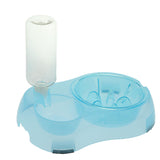 Maxbell Pet Food Water Feeder Pet Automatic Waterer Dog Cat Water Food Bowl Blue L