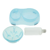 Maxbell Pet Food Water Feeder Pet Automatic Waterer Dog Cat Water Food Bowl Blue L