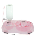 Maxbell Pet Food Water Feeder Pet Automatic Waterer Dog Cat Water Food Bowl Pink L