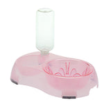 Maxbell Pet Food Water Feeder Pet Automatic Waterer Dog Cat Water Food Bowl Pink L