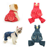 Max Fashionable Pet Dog Jeans Clothes Pet Dog Apparel Dogs Vintage Vest  Red M